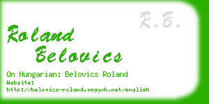 roland belovics business card